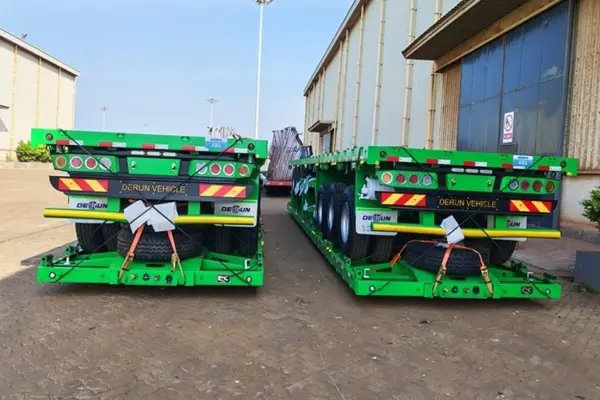 Derun 4 units Tri-axle cargo dropside semi trailer has been sent to Algeria