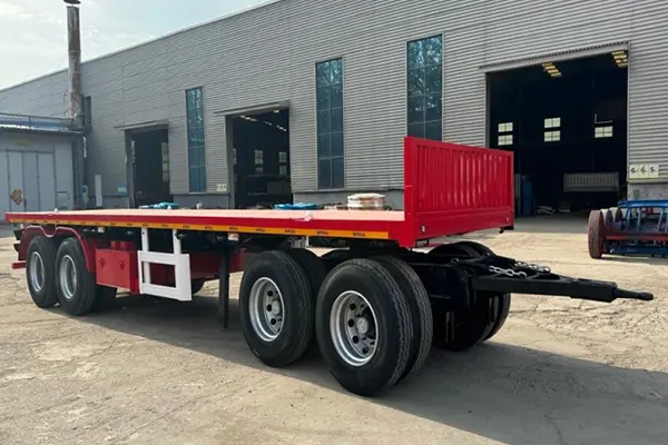 4 Axle Flatbed Drawbar Full Trailer with dolly will be sent to Nigeria