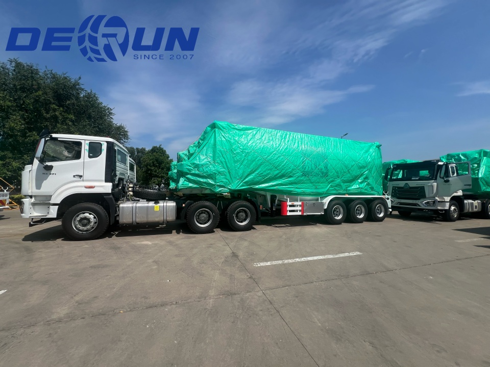 Tri-axle cement tank semi trailers are ready to go to UAE