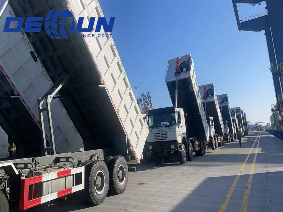 Sinotruk Howo 10 Dump Trucks have already arrived at the port and ready to go
