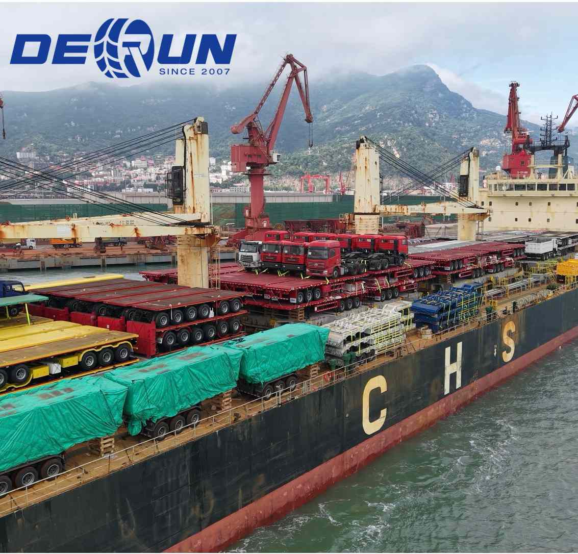 150 Units DERUN Flatbed Semi-Trailers Shipped to Tanzania